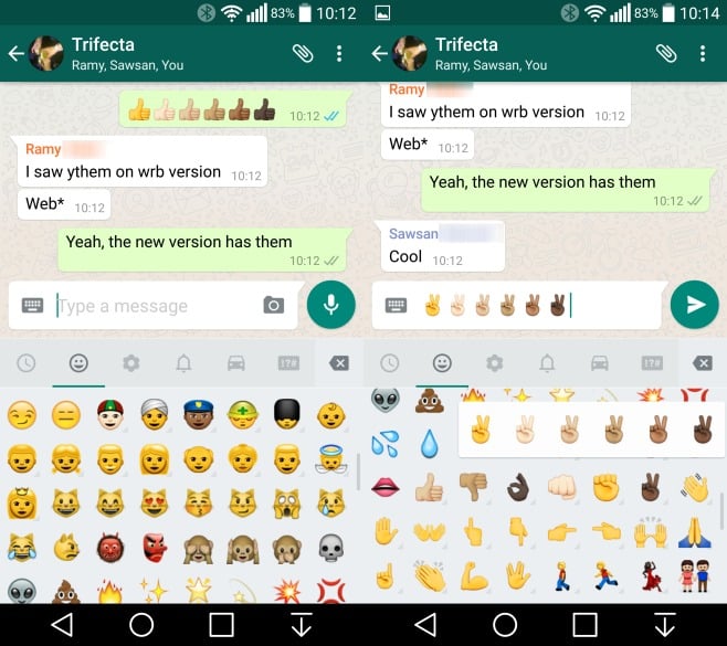 WhatsApp emoji de colores