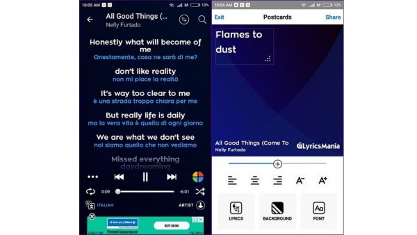 1lyrics te muestra las letras de tus canciones en cualquier app de música