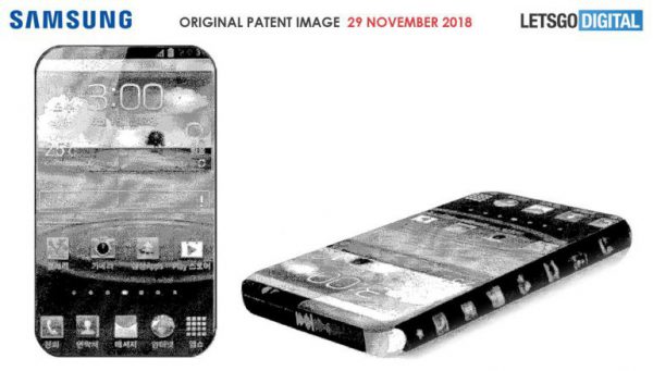 Filtrado patente que muestra un Samsung con una pantalla infinita