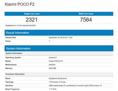 Xiaomi Poco F2: Filtrado por primera vez en pruebas de rendimiento