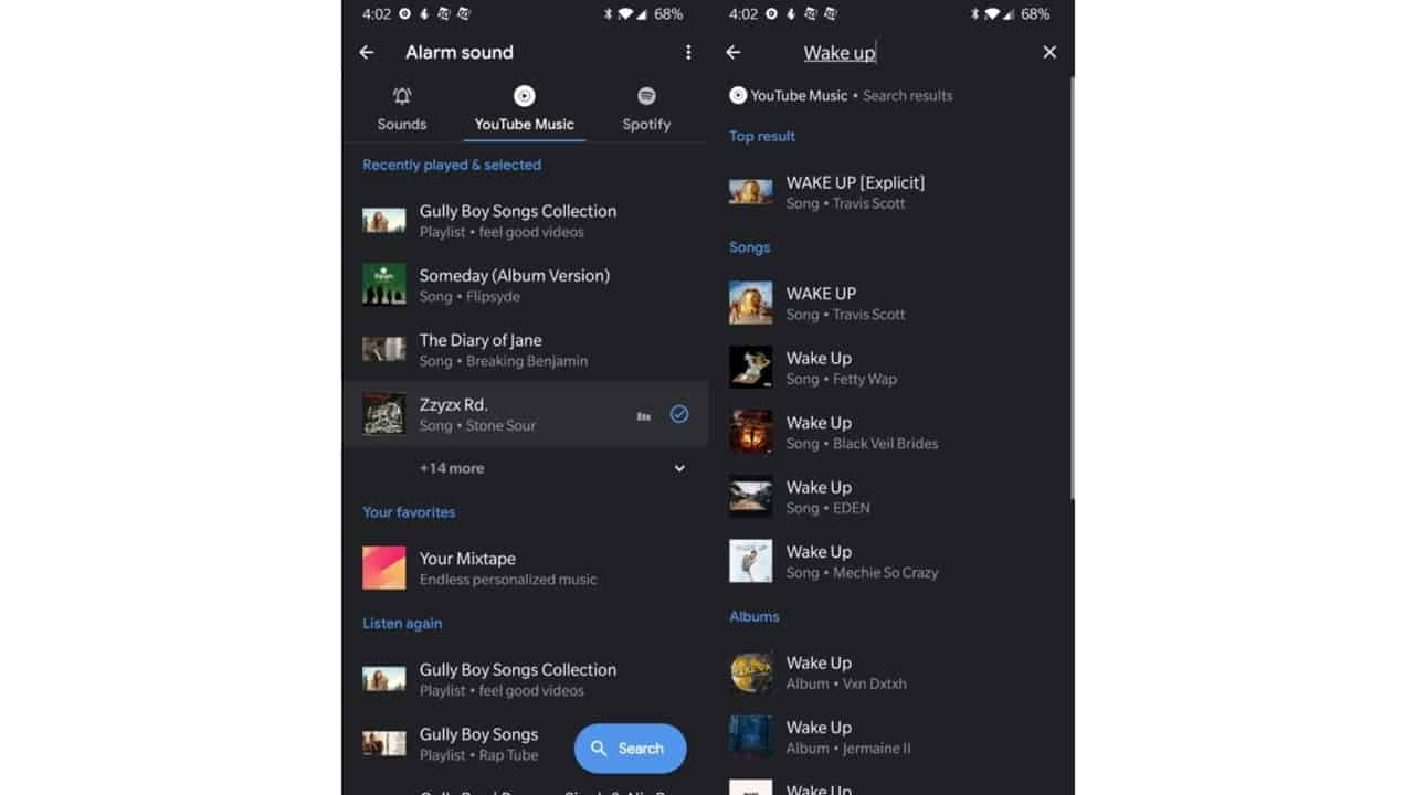 Google Clock ahora agrega soporte para Pandora y YouTube Music