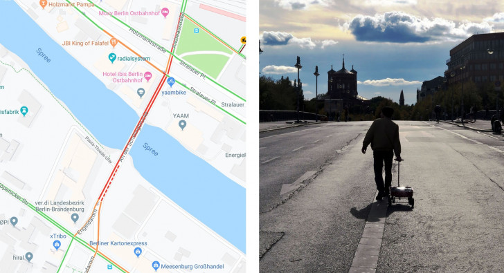 Artista crea embotellamientos virtuales en Google Maps