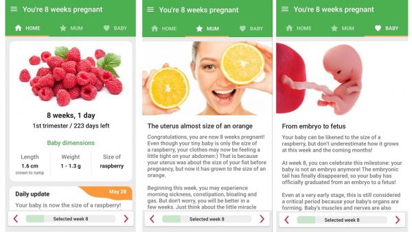 aplicaciones Android seguimiento embarazo