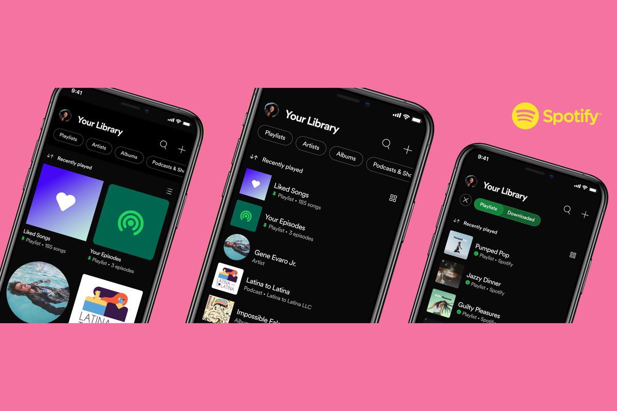 biblioteca rediseñada Spotify Android