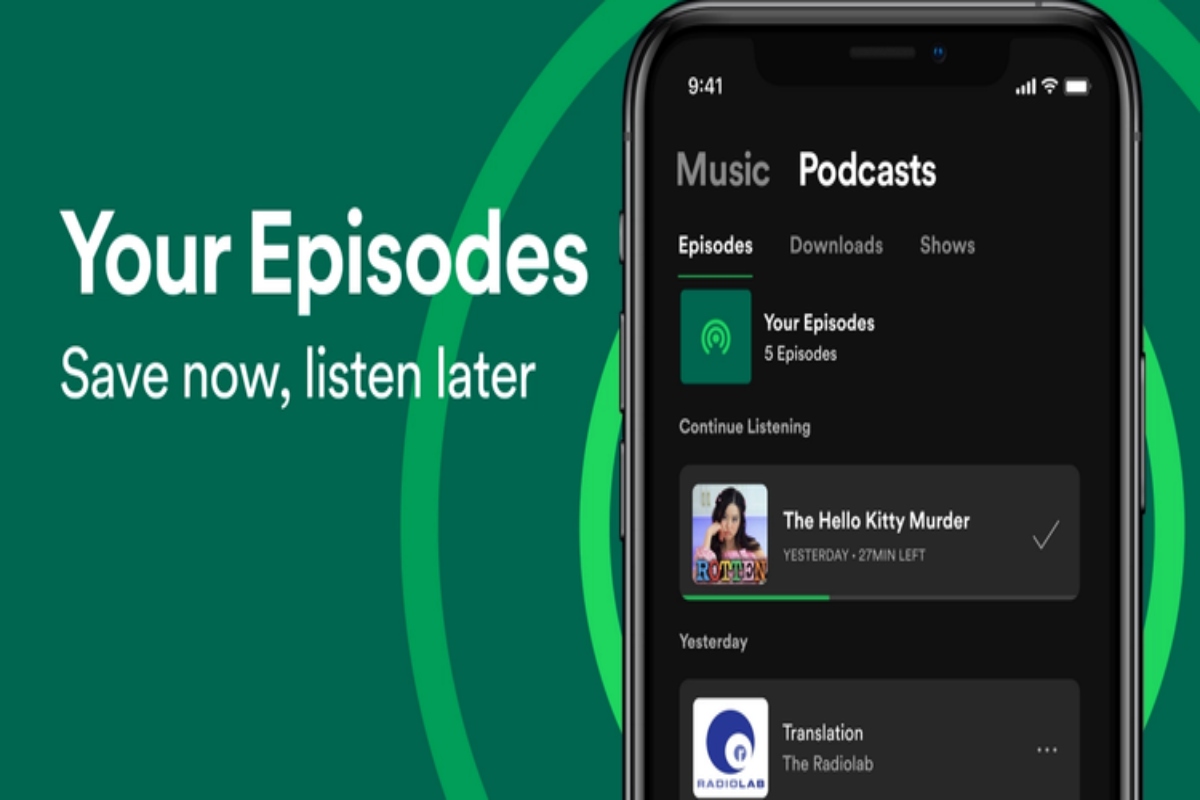 Ya puedes guardar episodios de podcasts de Spotify en tu biblioteca