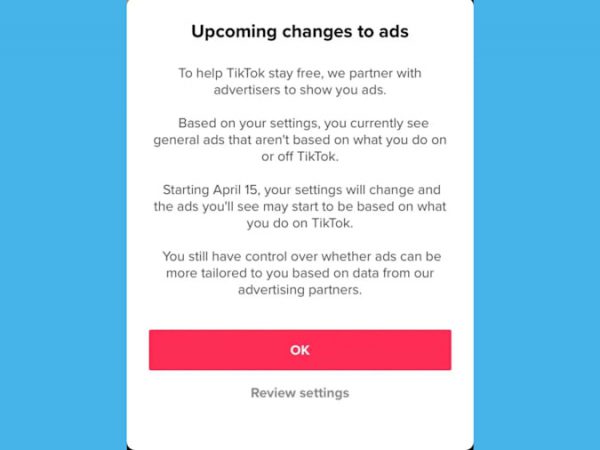 TikTok hará que los anuncios personalizados sean obligatorios